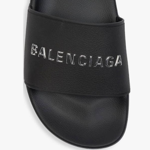 Balenciaga Women's Logo Pool Slides 8 B/38 EU - Picture 3 of 14